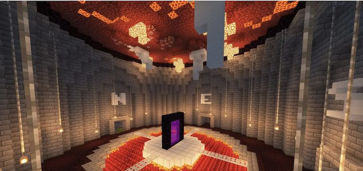 این ندر هاب با ترکیبی از بلوک‌های Overworld و Nether در بازی ماینکرفت ساخته شده است.